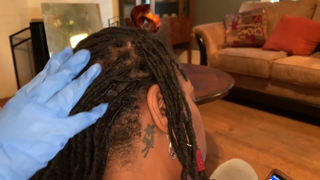 ASMR locs hair scratching scalp