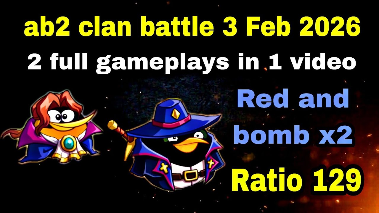 Angry birds 2 clan battle 3 Feb 2026 ( 2 full gameplays in 1 video) #ab2 cvc battle today