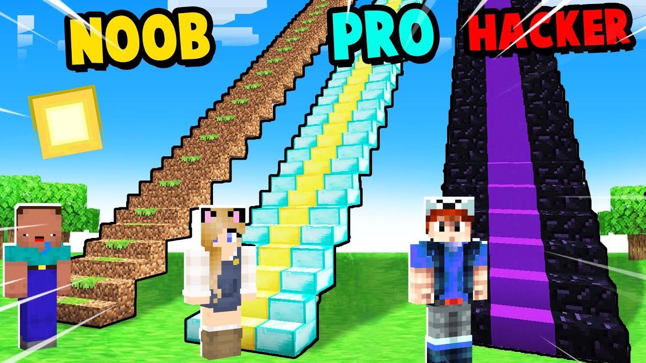 NOOB VS PRO VS HACKER - NIE WYBIERZ ZŁYCH SCHODÓW W MINECRAFT! | Vito vs Bella