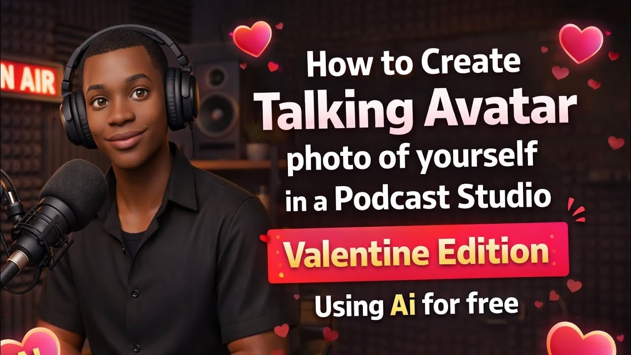 How to Create Talking Avatar photo of yourself in a Podcast Studio Using Ai for free 