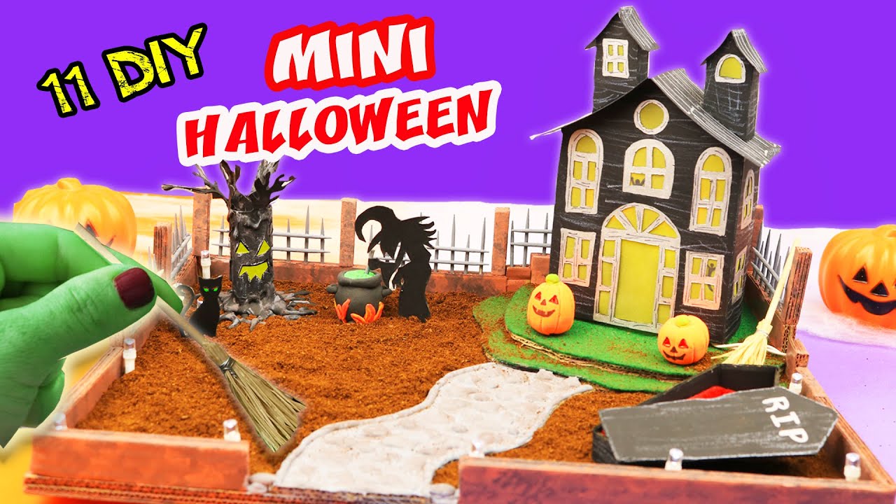 11 DIY HALLOWEEN MINIATURA - MINI CASA TERRROR - ZEN GARDEN - DIY ANTI ESTRÉS | Manualidades aPasos