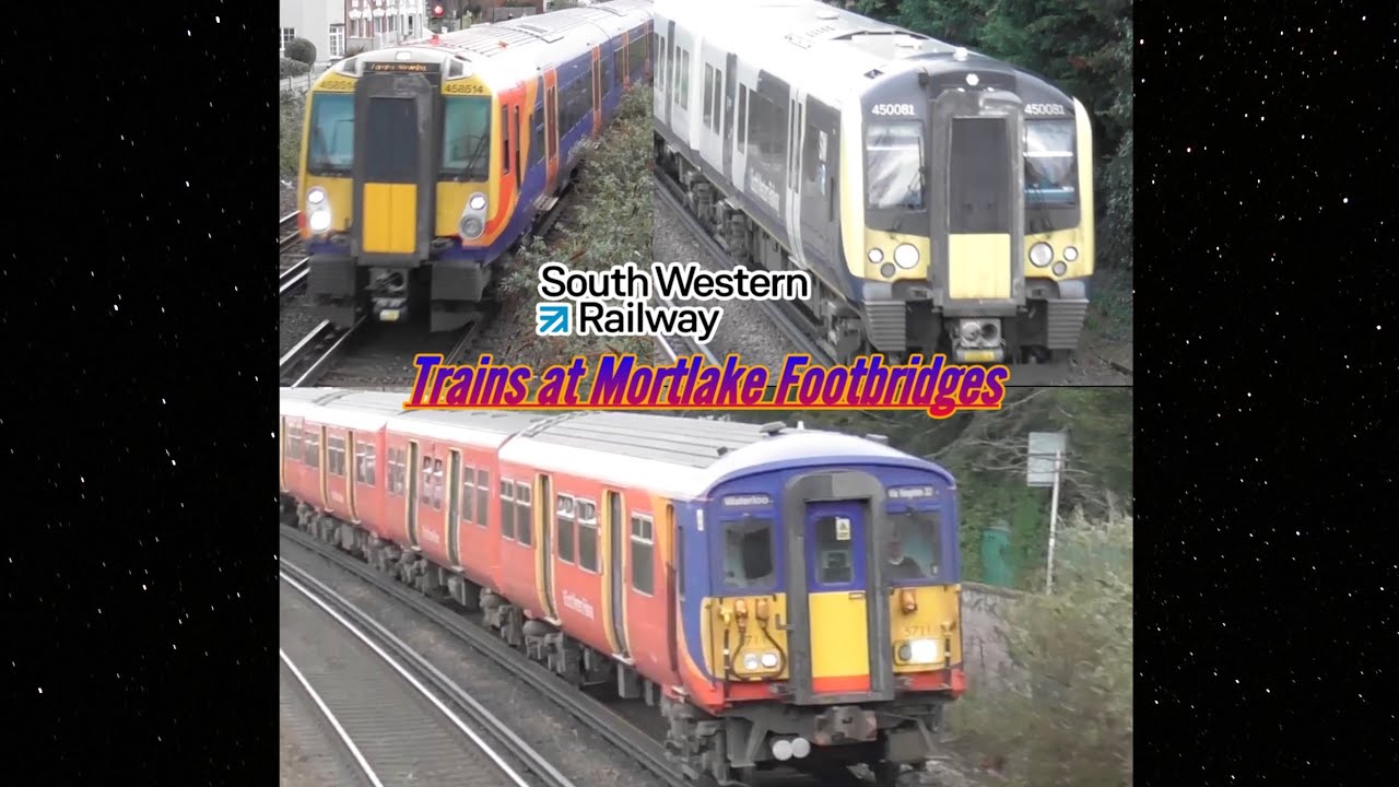 South Western Railway Trains at Mortlake Footbridges 13/03/2024