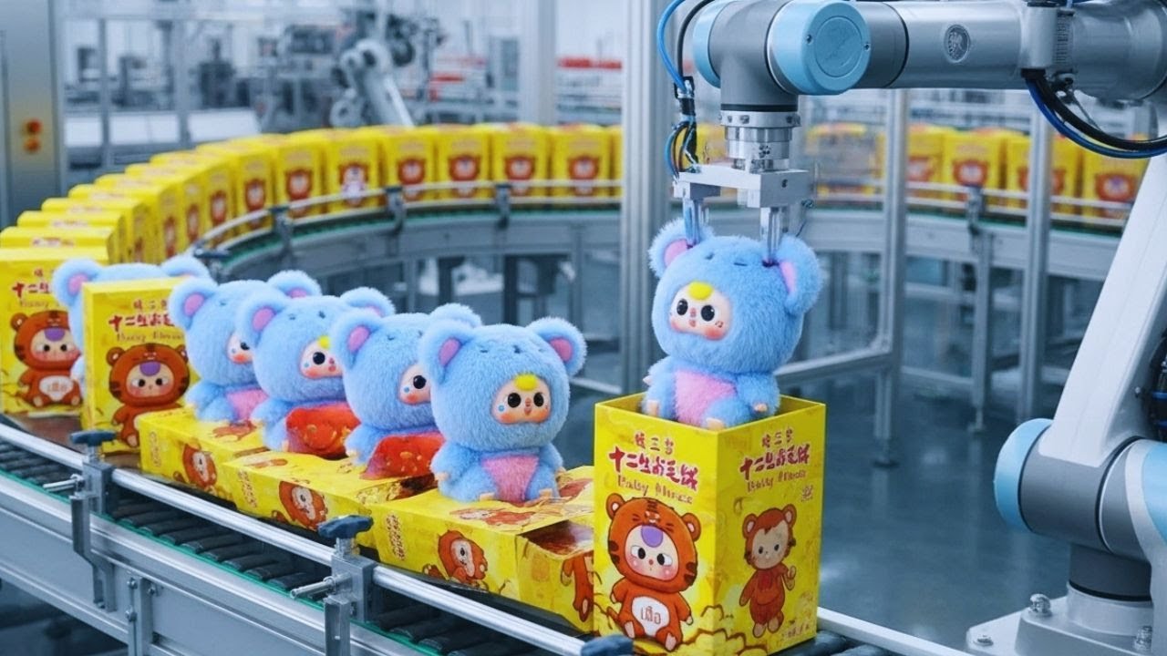 Inside BABY THREE’s High-Tech Factory: How Robots Create Perfect Plush Bears Every Time!
