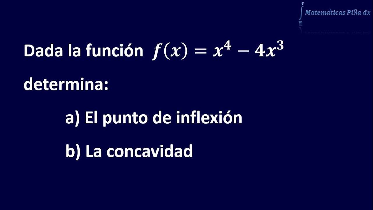 Punto de inflexión y concavidad criterio de la segunda derivada