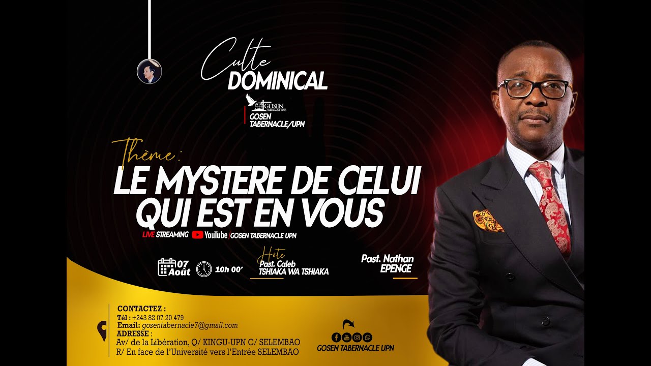 Past. Nathan Epenge/Culte Dominical