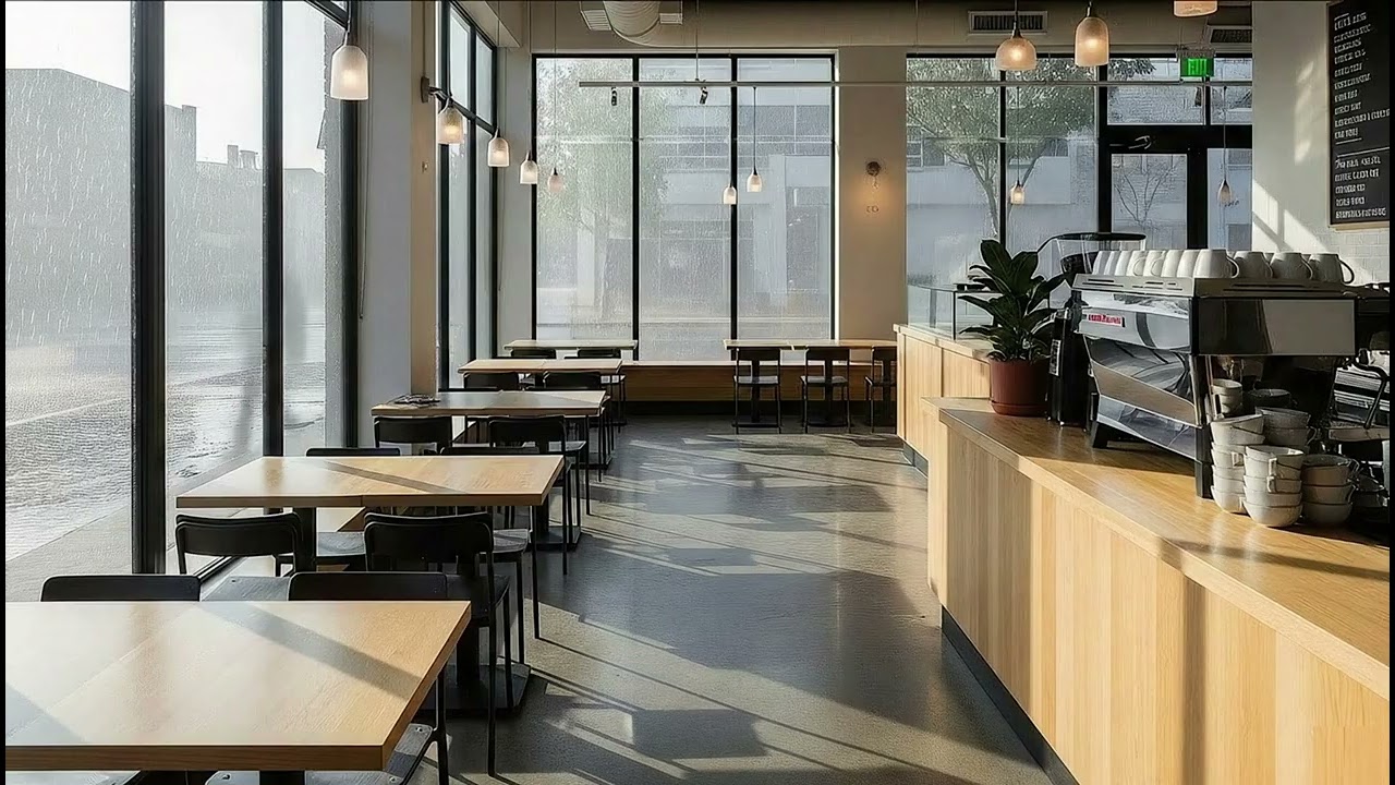 Rainy Day in a Modern Coffee Shop | Lo-Fi Beats for Study & Relaxation