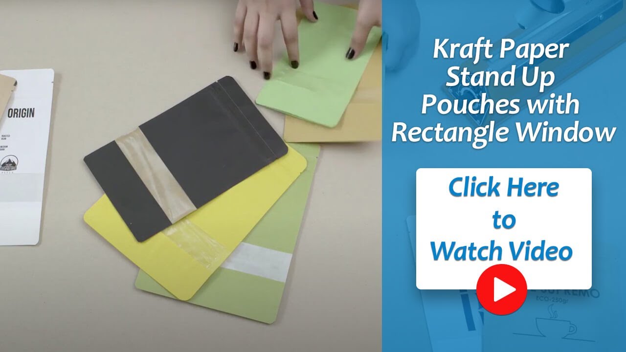 kraft Paper stand up pouches with window biodegradable compos