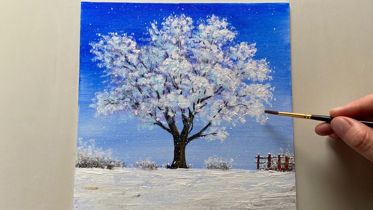 Winter Season / Acrylic Painting Tutorial / Easy Art
