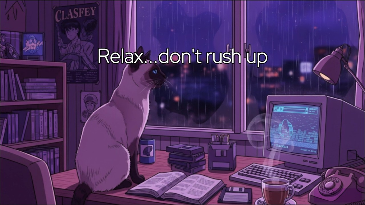 🌙 Stormy Cat – Deep Sleep Lofi Rain 🐾 | Study Music, Chill Music & Relax Music Mix
