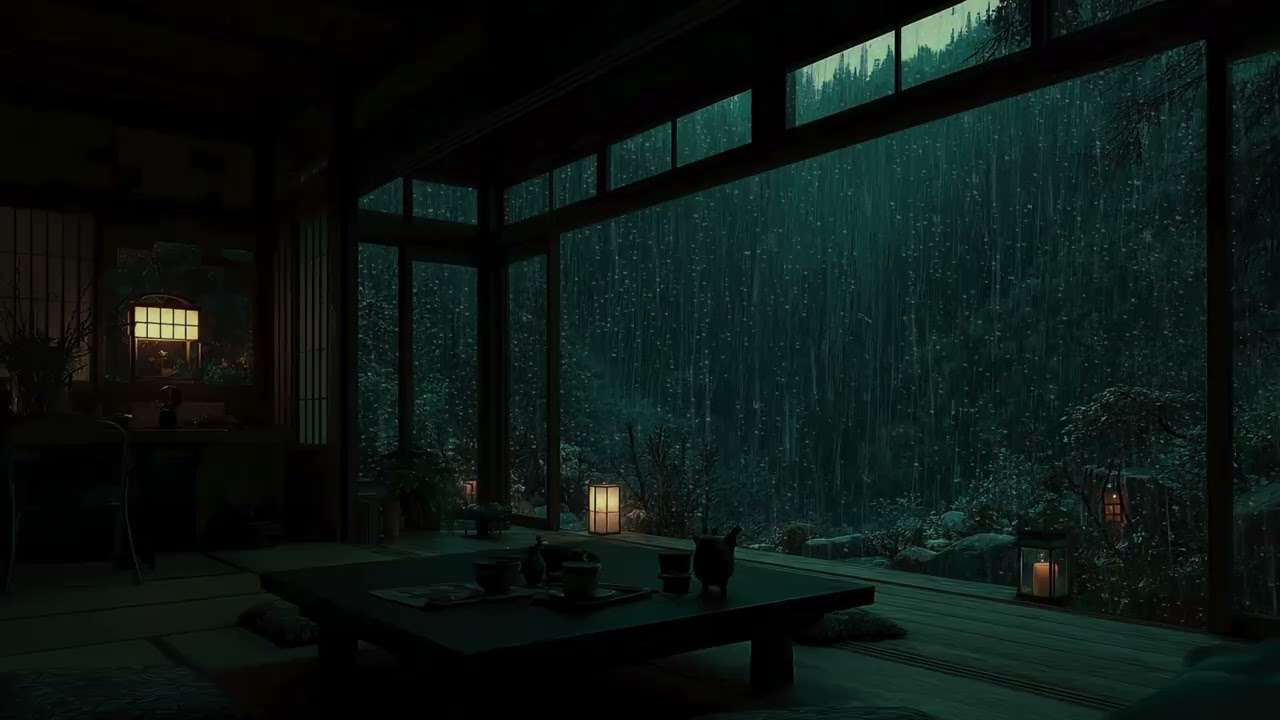 3 Hours Soft Rain in Cozy Forest Cabin 🌙 Natural Sleep Sounds, No Music, No Thunder