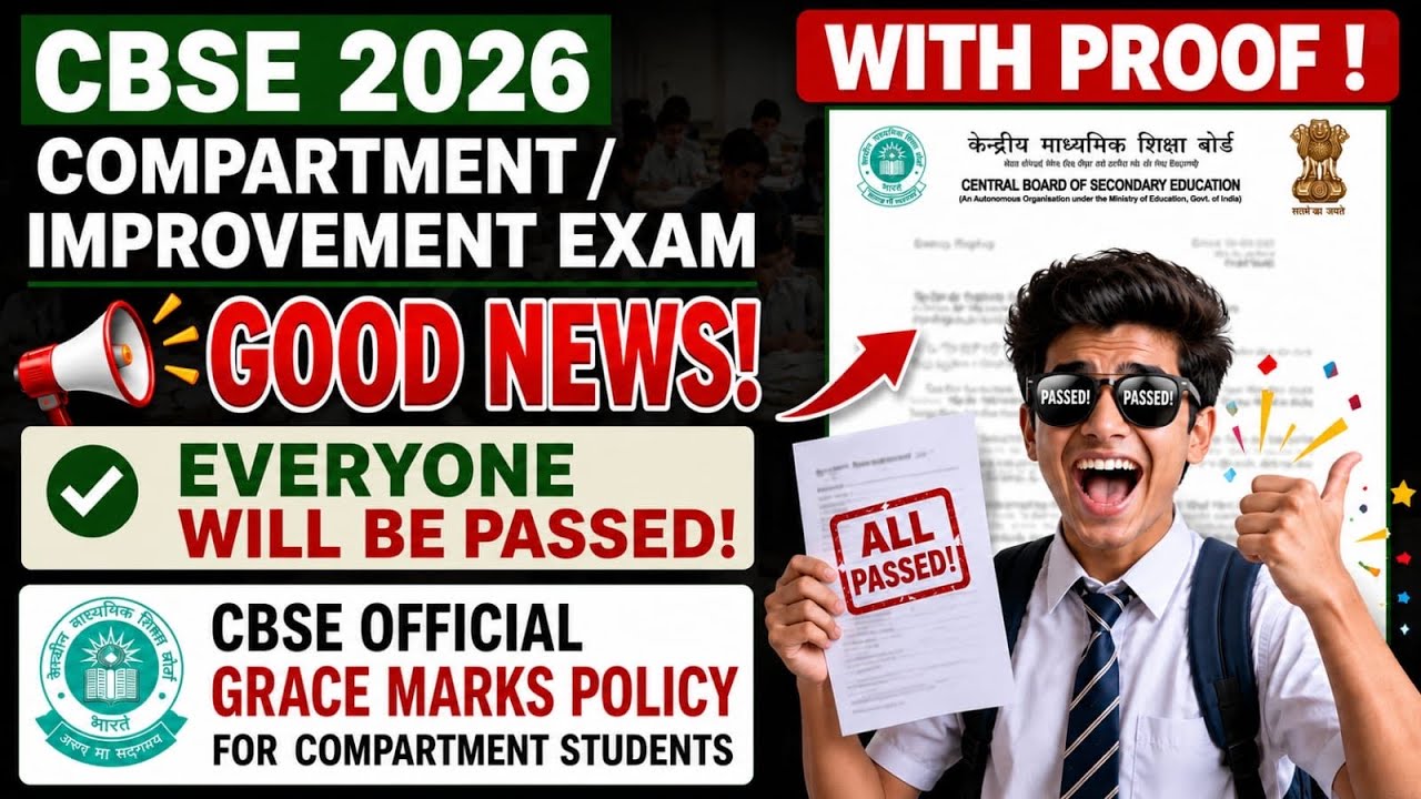 Official Statement Of CBSE Compartment/Improvement Exam 2026 Grace Marks Policy