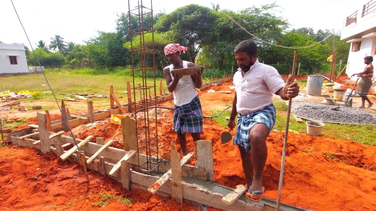 Technology of Earth Beam Reinforcement-House Compound wall plinth Beam Concrete