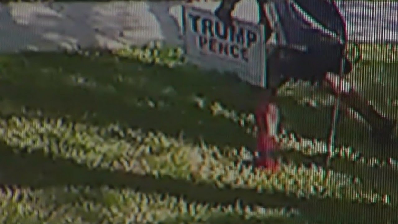 Child Attempts To Steal Trump Sign From Yard