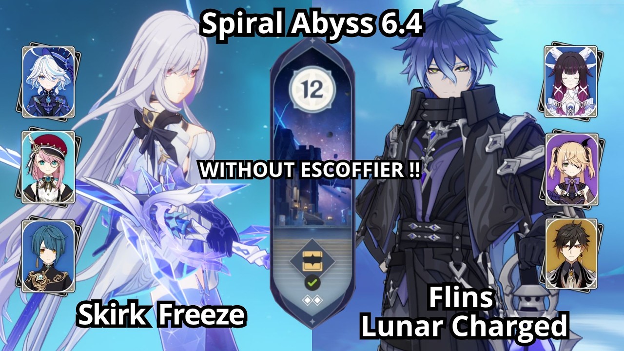 C0 Skirk Freeze & C0 Flins Lunar Charged - Spiral Abyss Floor 12 Genshin Impact 6.4