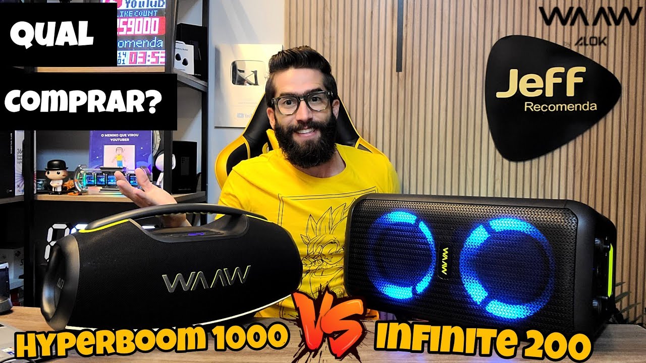 WAAW HYPERBOOM 1000 180W Vs WAAW INFINITE 200 160W: Qual &eacute; a melhor Caixa de som? Qual Comprar?