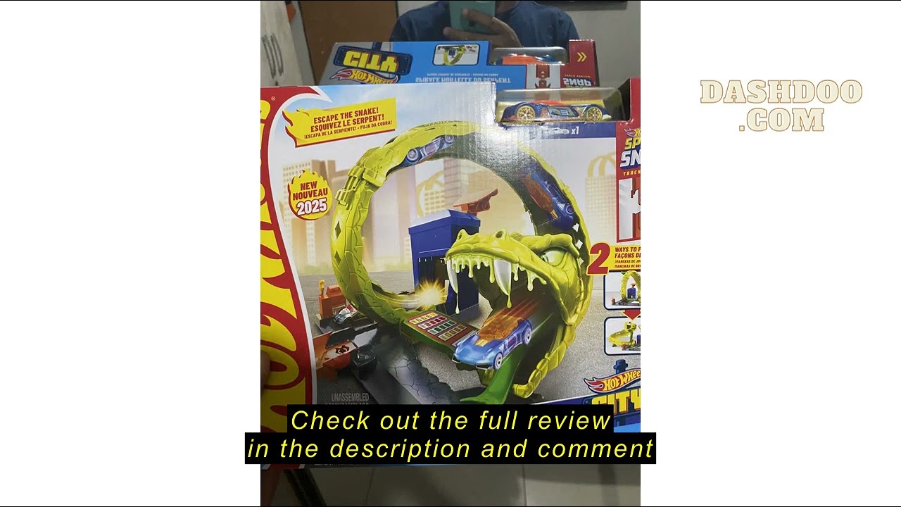 Review Hot Wheels Toy Car Track Set, Snake Gas Station Playset with 1:64 Scale Die-Cast Vehicle, 2 W