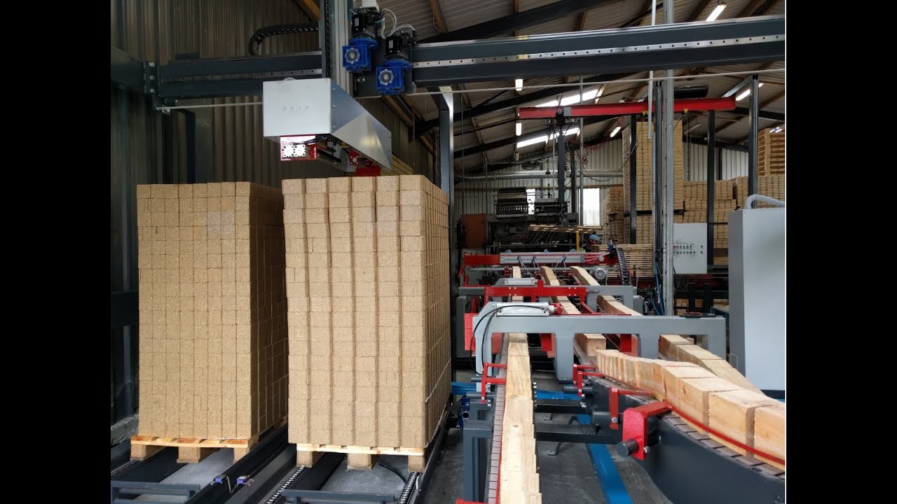 LINEA TRONCATURA TAPPI ED AGGLOMERATO PER PRODUZIONE PALLETS  - CMS SCARPARI