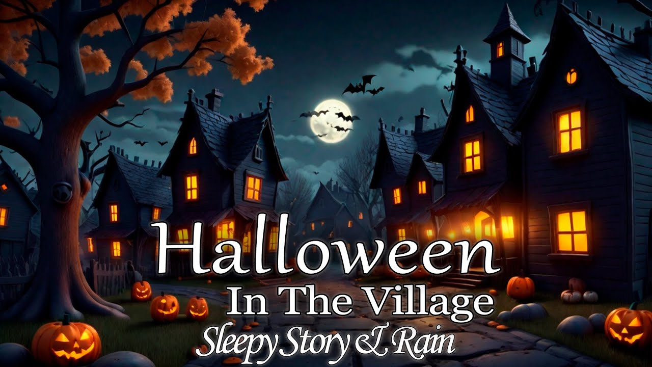 Cozy Sleepy Story and RAIN Sound | Halloween In The Village | Storytelling and Calm Music