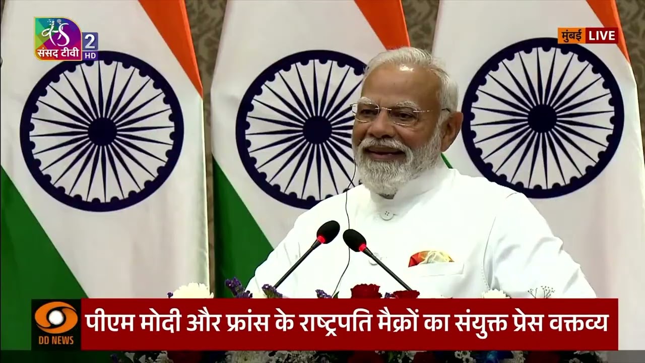 PM Modi, French President Emmanuel Macron attend joint press meet in Mumbai