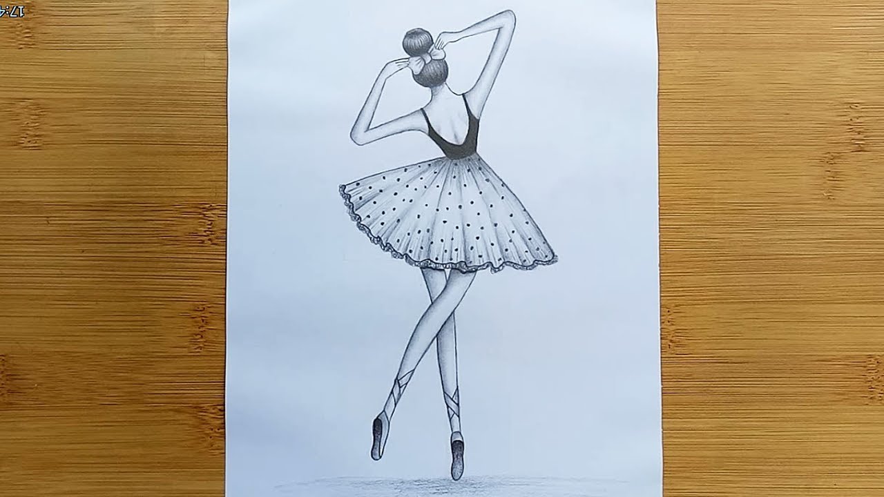 How to draw a Dancing girl with pencil sketch//Draw a girl Step by step