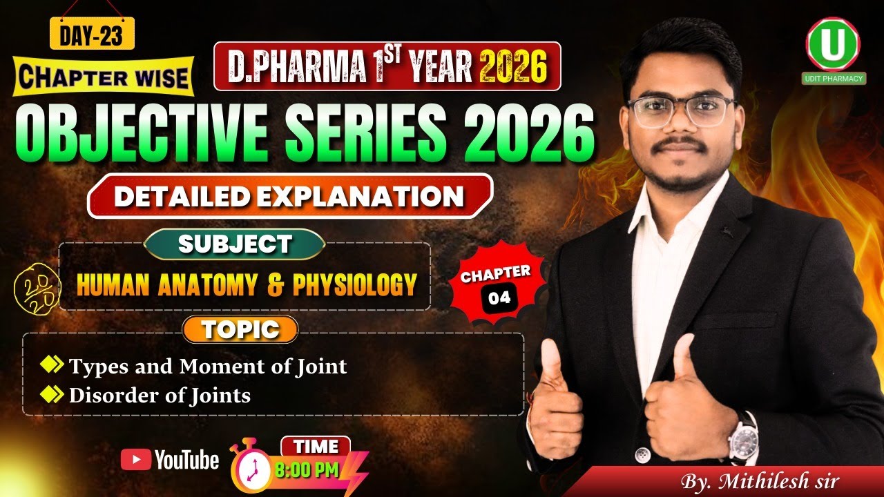🔴D.Pharm 1st Year 2026 | Chapter Wise Objective Series Day -23 | HAP MCQ | By-Mithilesh Sir