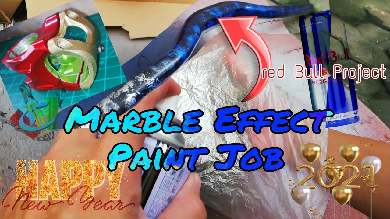 How To Repaint MTB Cockpit Using Spray Cans / Marble Effect Custom Paint Job