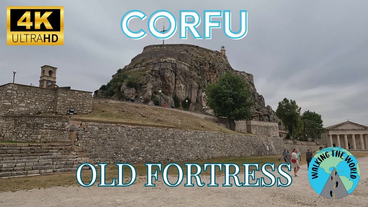 Corfu Old Fortress 4k walking tour video Corfu Greece