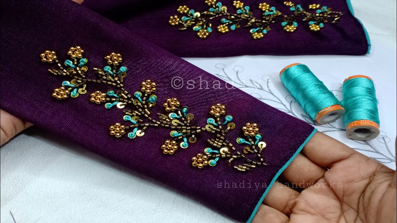 Easy amazing sleeve embroidery design|embroidery border design for sleeve