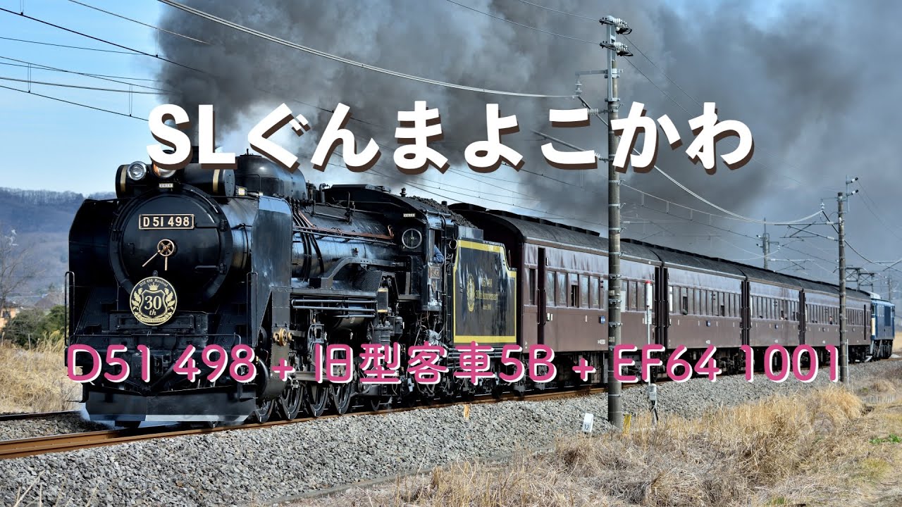 SLぐんまよこかわ − D51 498 + 旧型客車5B + EF64 1001(9135レ) #SLぐんまよこかわ #D51498 #旧型客車 #EF641001 #9135レ #下磯部 #信越本線