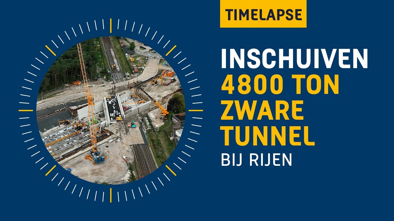 Inschuiven spoortunnel van 4800 ton