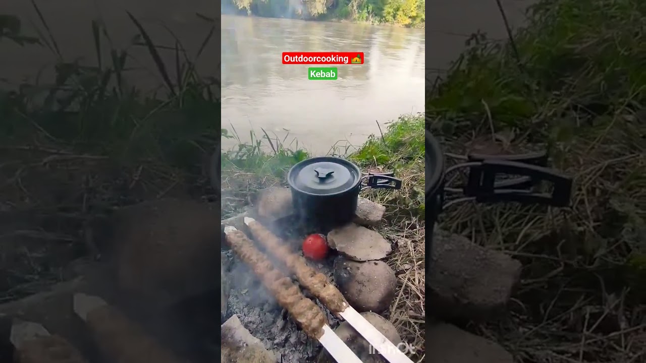 cooking in nature a juicy kebab 🤤🙃 #outdoorcooking  #kebab #campfire
