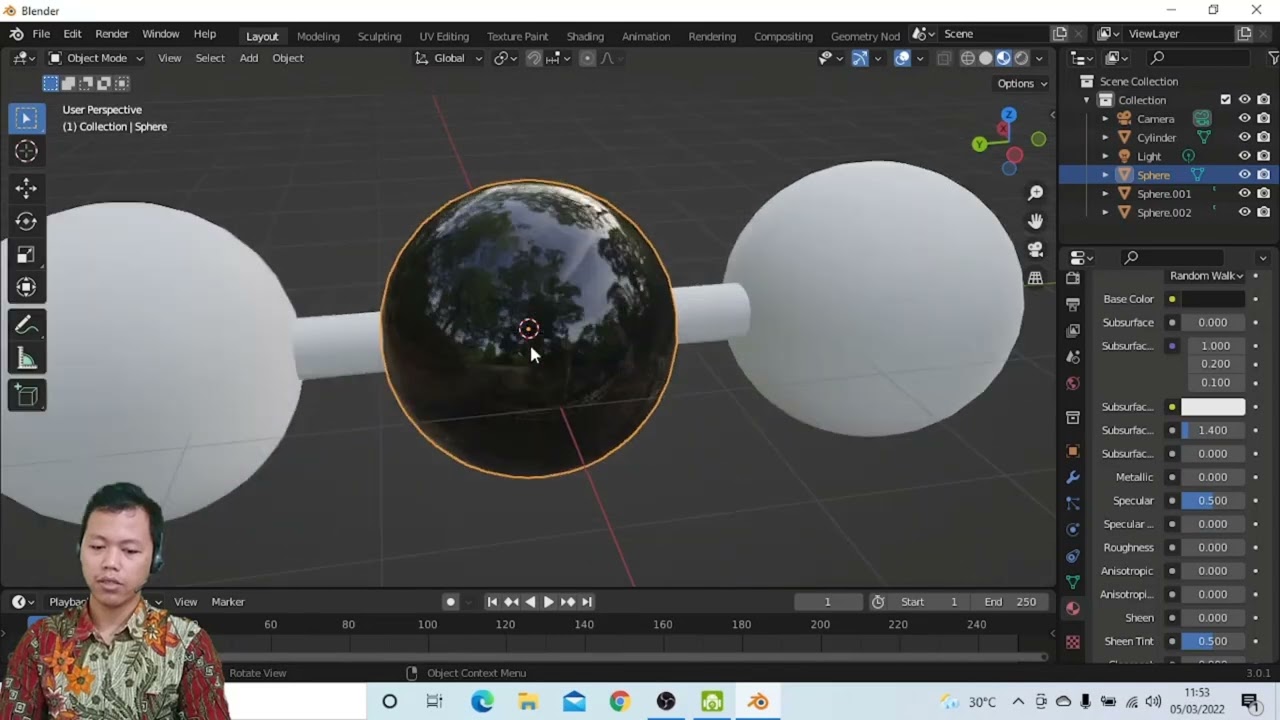 How to Make a Carbon Dioxide Molecule (CO2) with Blender 3D - English