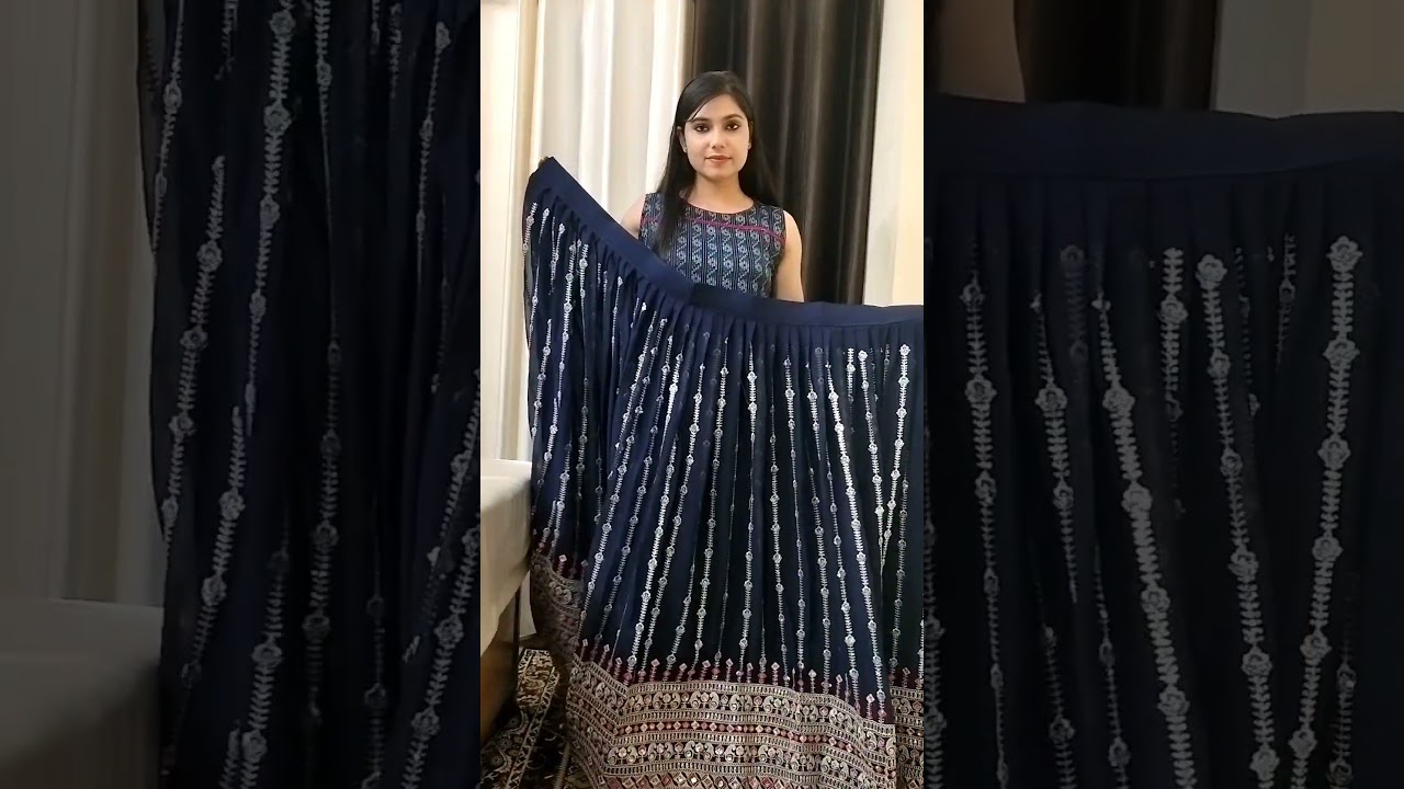 Dark Blue Lahenga Choli From MEESHO |Meesho Lahenga Haul Part 2 | #meeshohaul #lahngacholi