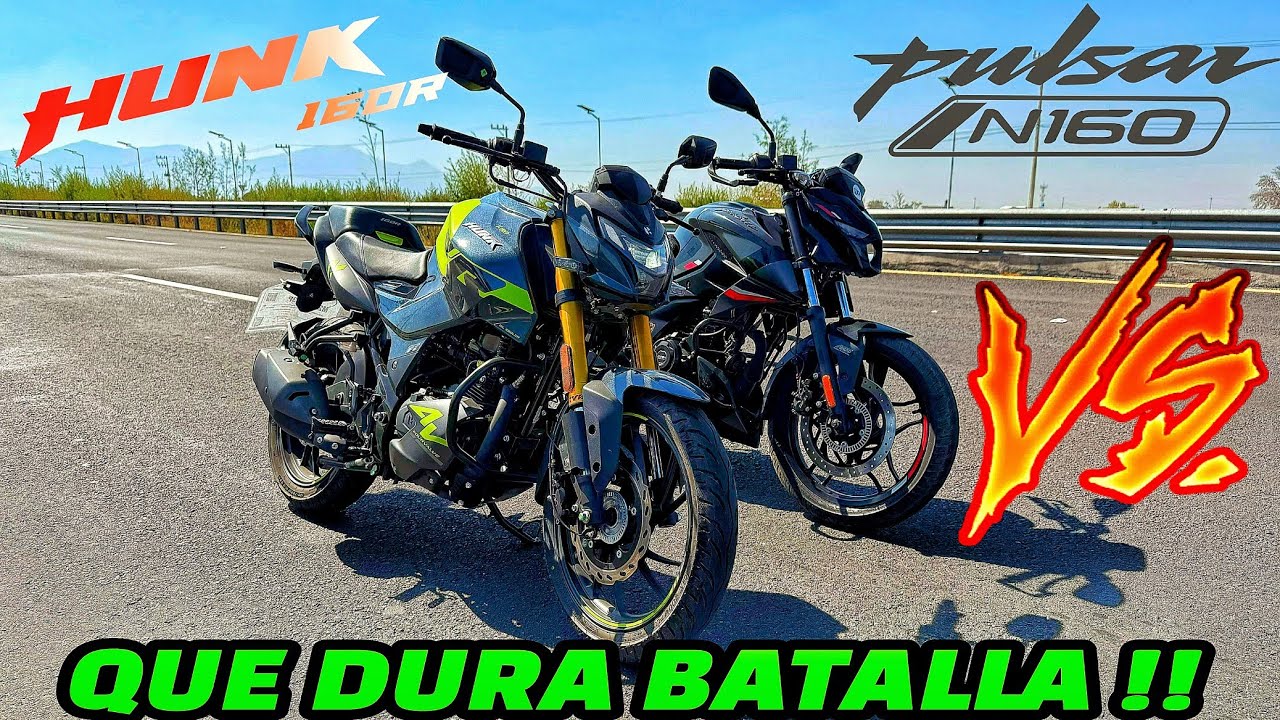 BAJAJ PULSAR N160 VS HERO HUNK 160R🏁 🔥ARRANCON3S🔥MISMA CILIINDRADA DIFERENTE RESULTADO😱 ¿QUE OPINAS?