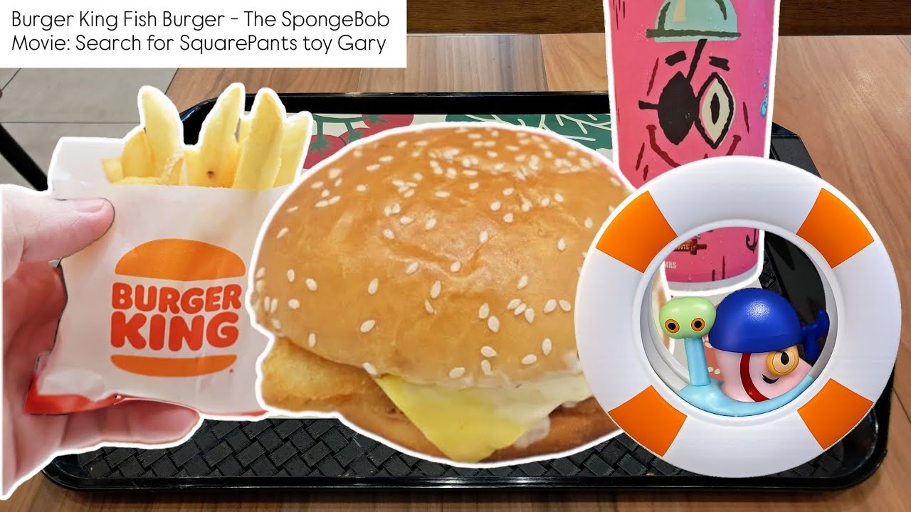 King Jr. Fish Burger Meal @ Burger King, Keat Hong CC with SpongeBob Movie Toy - Gary