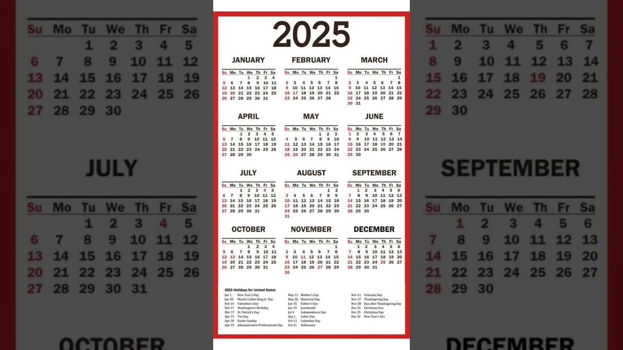 Complete Calendar of 2025 | January to December 2025 | Hindu Calendar 2025 | #2025calendar