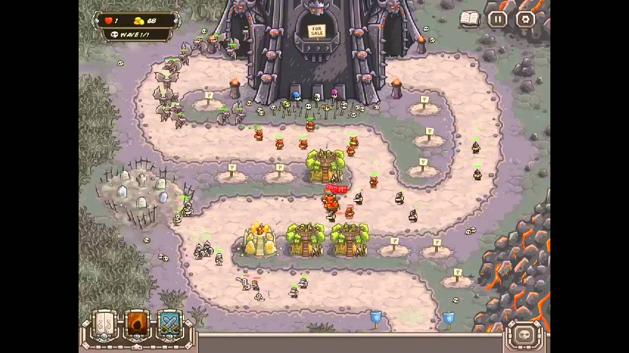 Kingdom Rush HARD DIFFICULTY- The Dark Tower IRON CHALLENGE on iPad