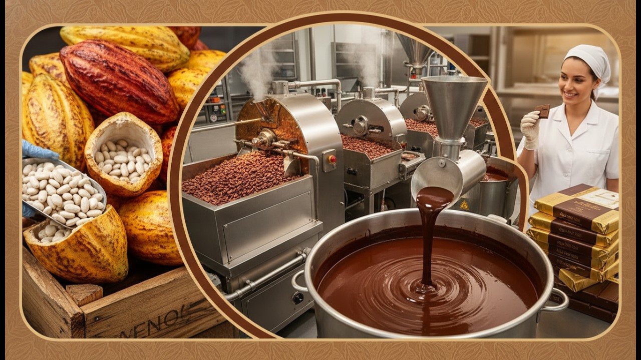 Thousands of tons of cocoa are produced every day (The entire process)