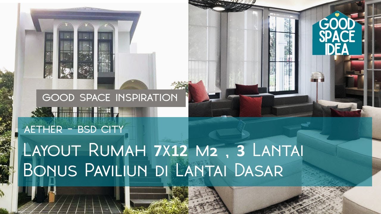Rumah contoh 84m2 di BSD dengan desain yang mewah dan ada paviliun di lantai dasarnya.