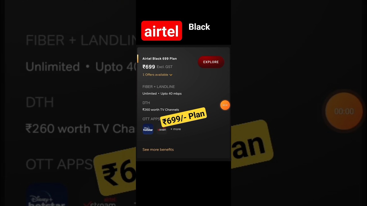 Airtel Black 699 plan details✅️ | #shorts #airtel #airtelbroadband