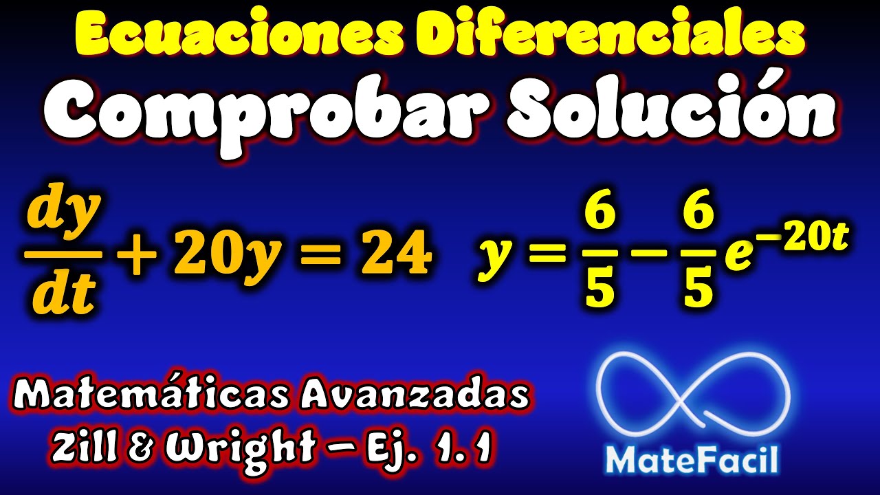 Verificar si la función es Solución de la Ec. Diferencial - Matemáticas Avanzadas para ingeniería
