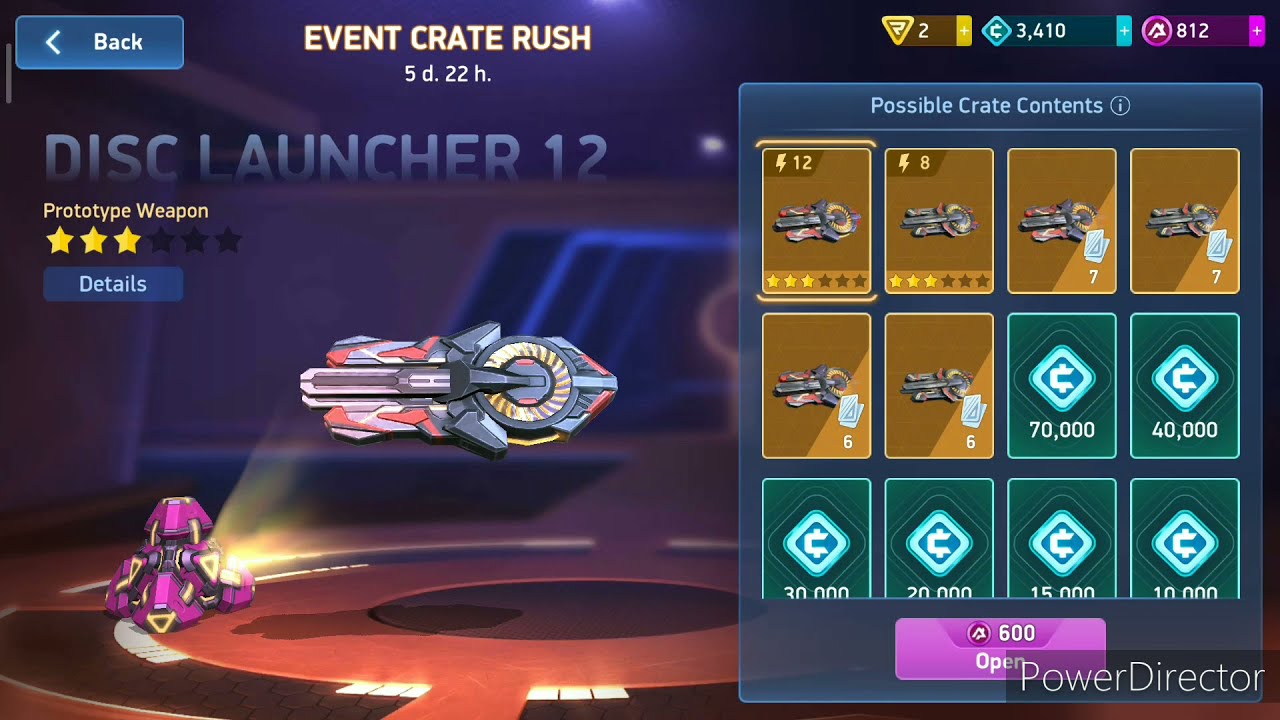 random weapon unlock in lucky spin (mech arena)