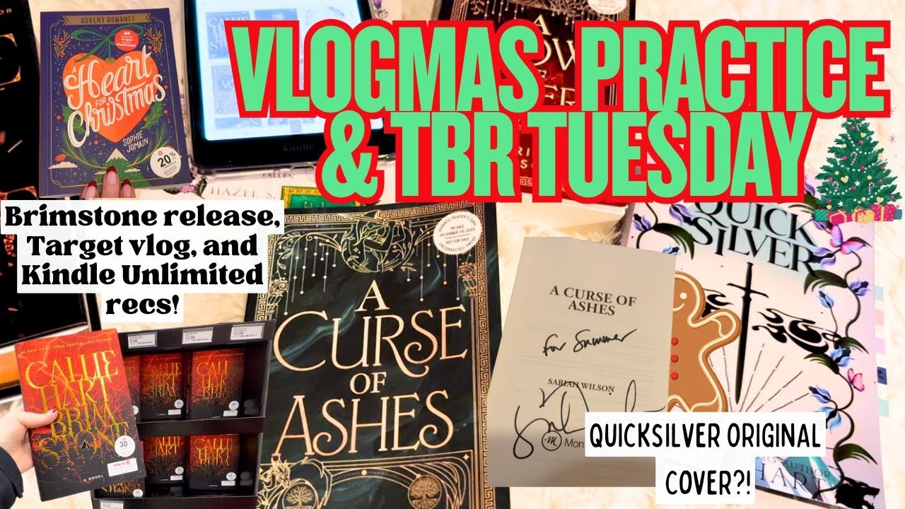VLOGMAS DAY 0 - TBR TUESDAY, TARGET SHOPPING VLOG! NEW KINDLE UNLIMITED BOOKS & BRIMSTONE! #books