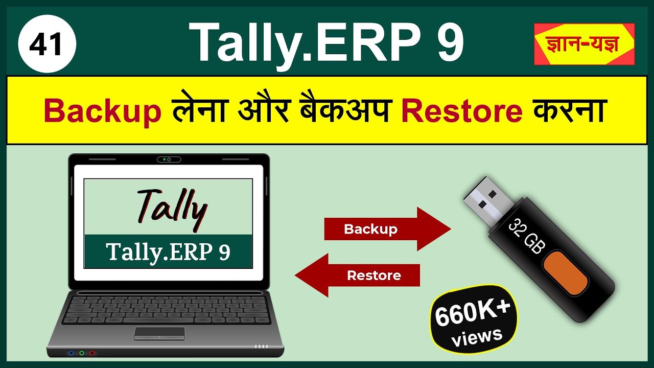 Backup and Restore in Tally.ERP 9| How to take Backup & Restore Data|Backup Restore Tally Company#41