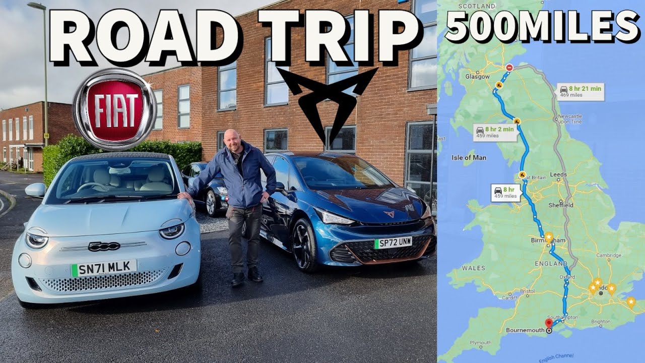 Путешествие на электромобиле Fiat 500e и Cupra Born EV по южному побережью Шотландии. Сможет ли э...