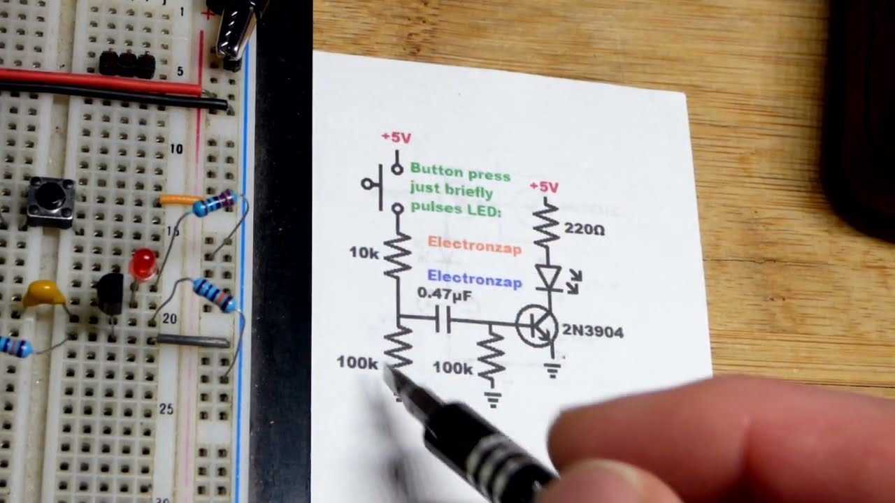 Pulse Circuit using Capacitor and NPN BJT Bipolar Junction Transistor