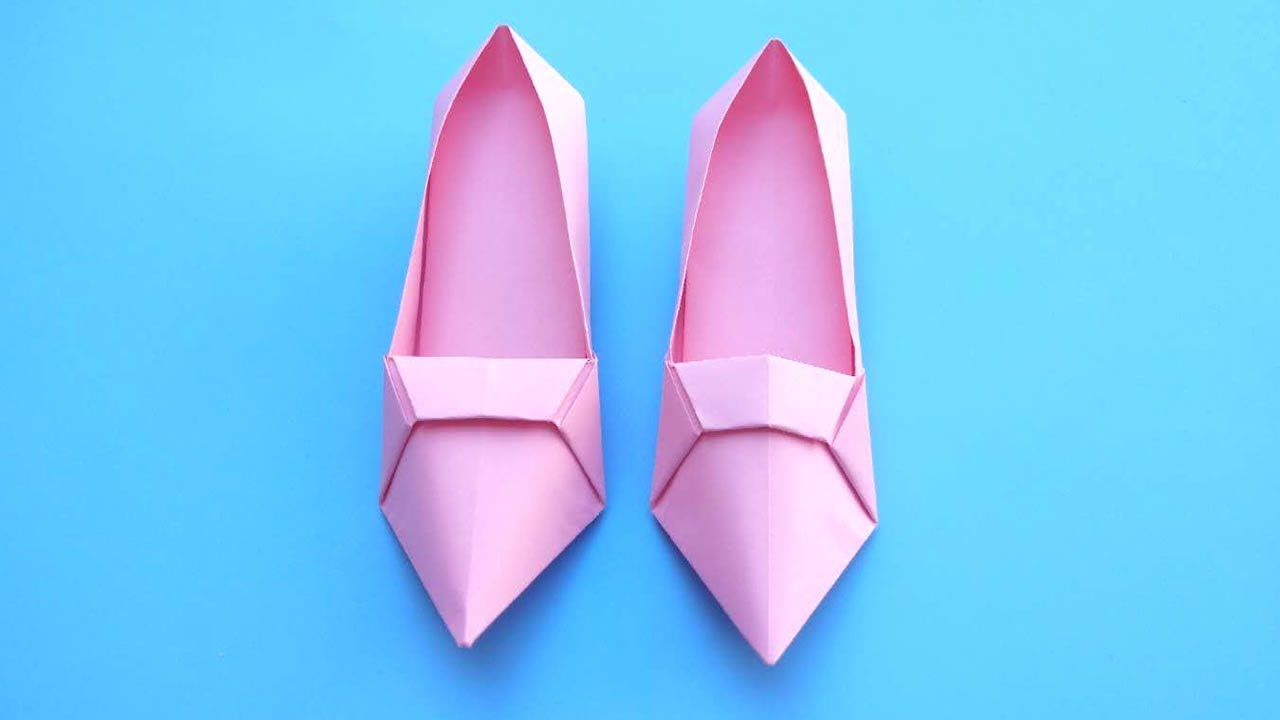 Origami high heels  - shoe tutorial DIY 折纸：高跟鞋