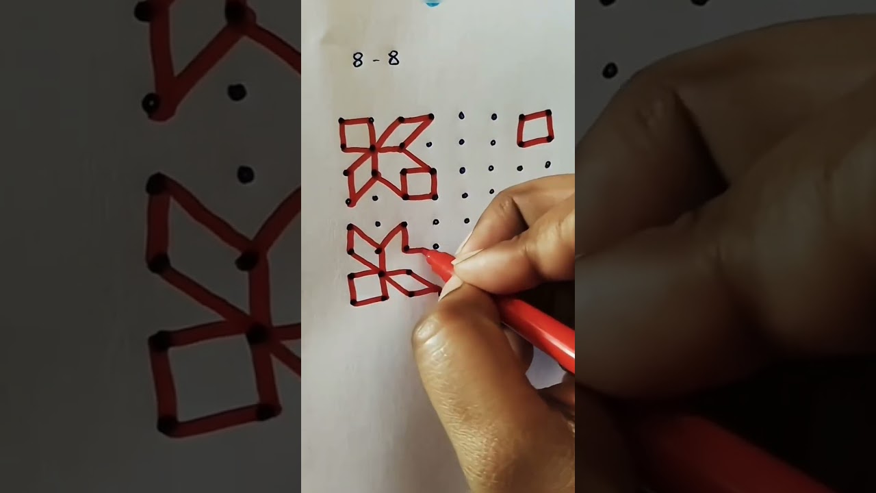 8 Dots Rangoli Designs #rangolidesigns #rangoli #muggulu #videos #youtubefeed #feed 