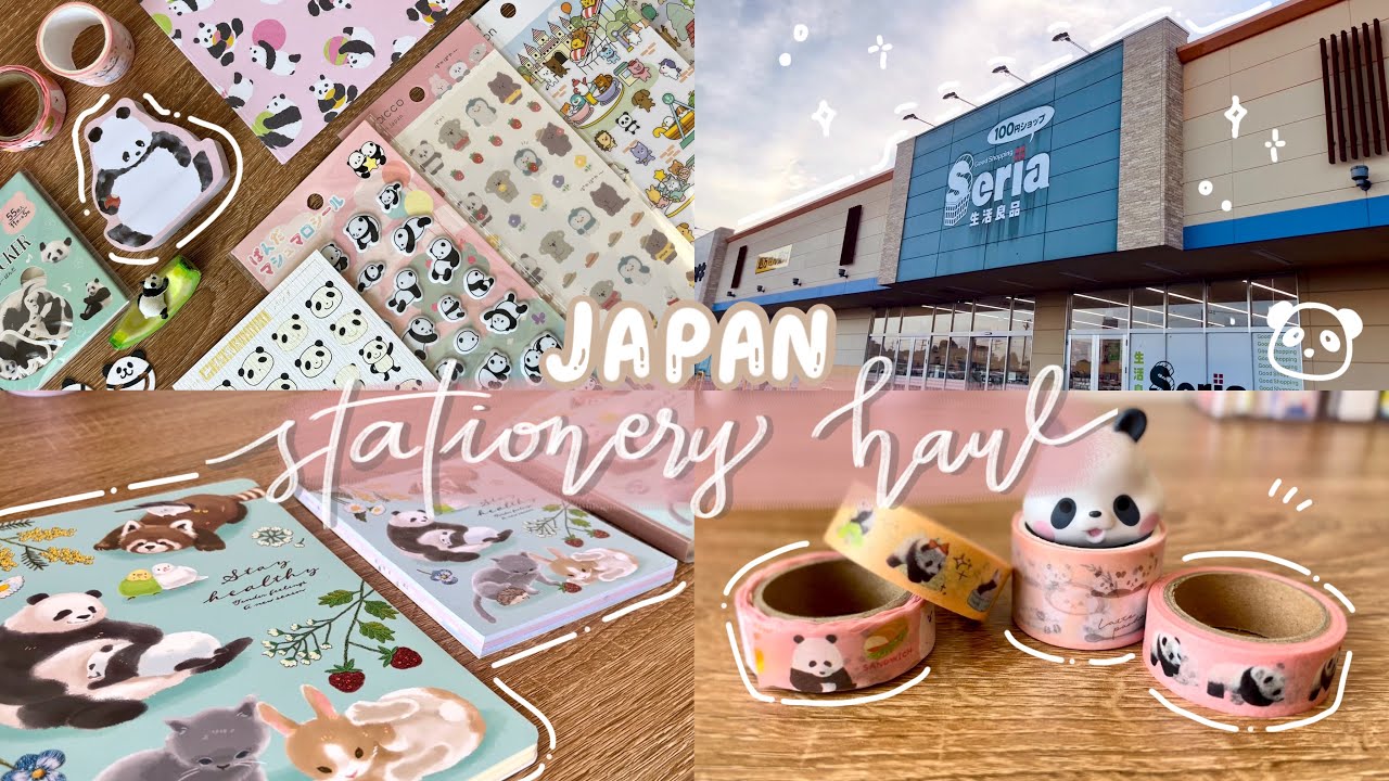 Stationery Shopping Haul at Japan&rsquo;s &yen;100 store | Buying panda-themed stationeries only challenge 🐼🛍