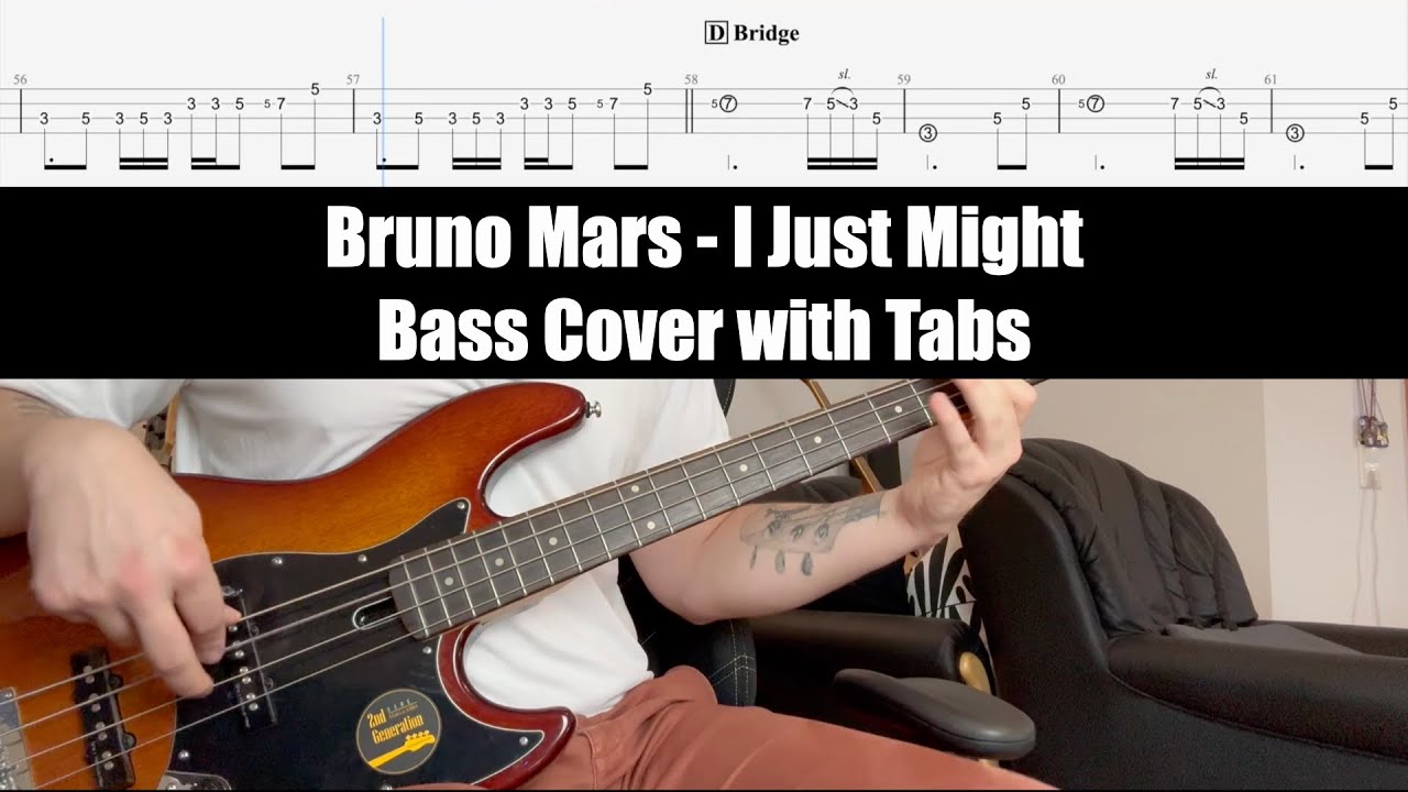 Bruno Mars - I Just Might - Bass Cover with Tabs [NEW SONG 2026!]